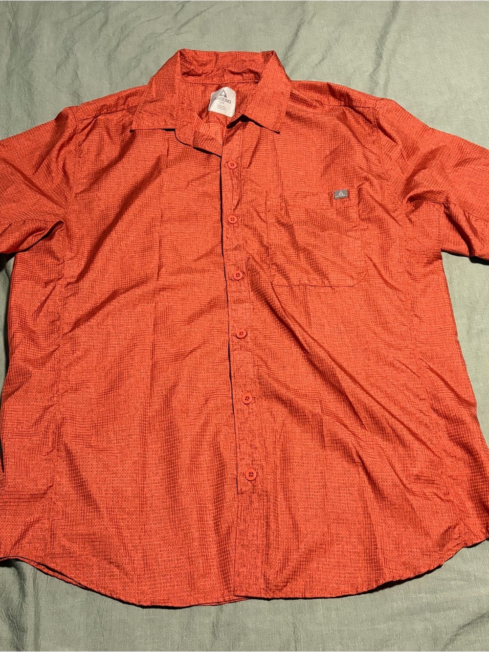 Ascend Red Short-Sleeve Button-Up Shirt - Men